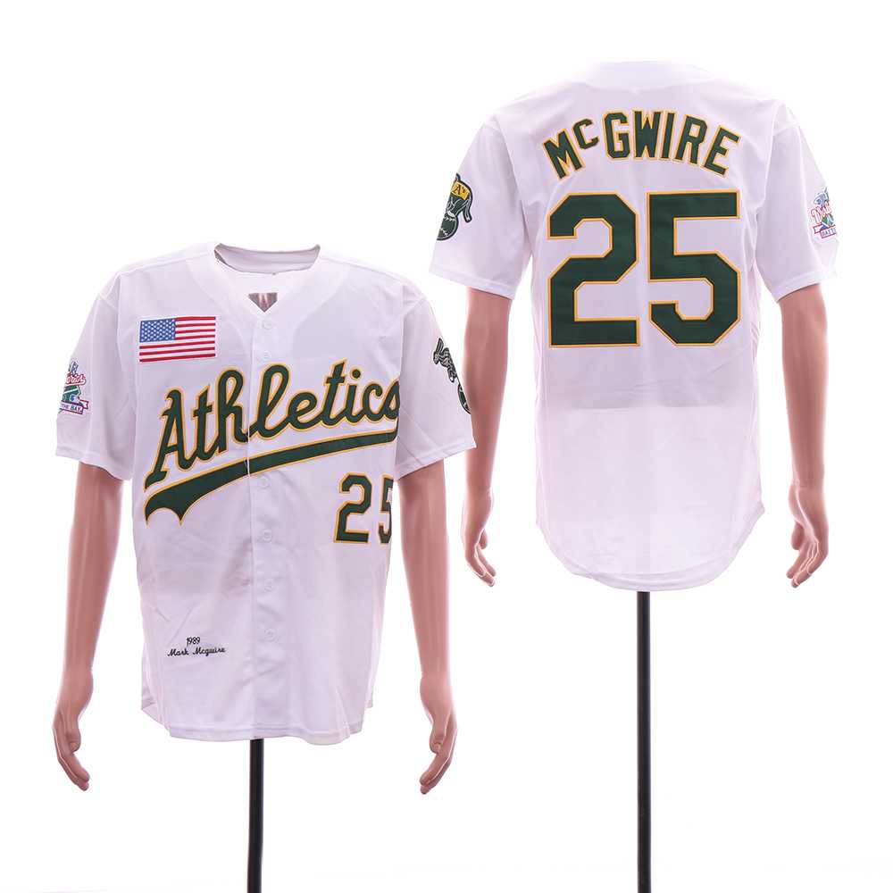 Athletics 25 Mark McGwire White 1989 World Series Cool Base Jersey Sguo,We sell and wholesale Athletics 25 Mark McGwire White 1989 World Series Cool Base Jersey Sguo on line form chian!